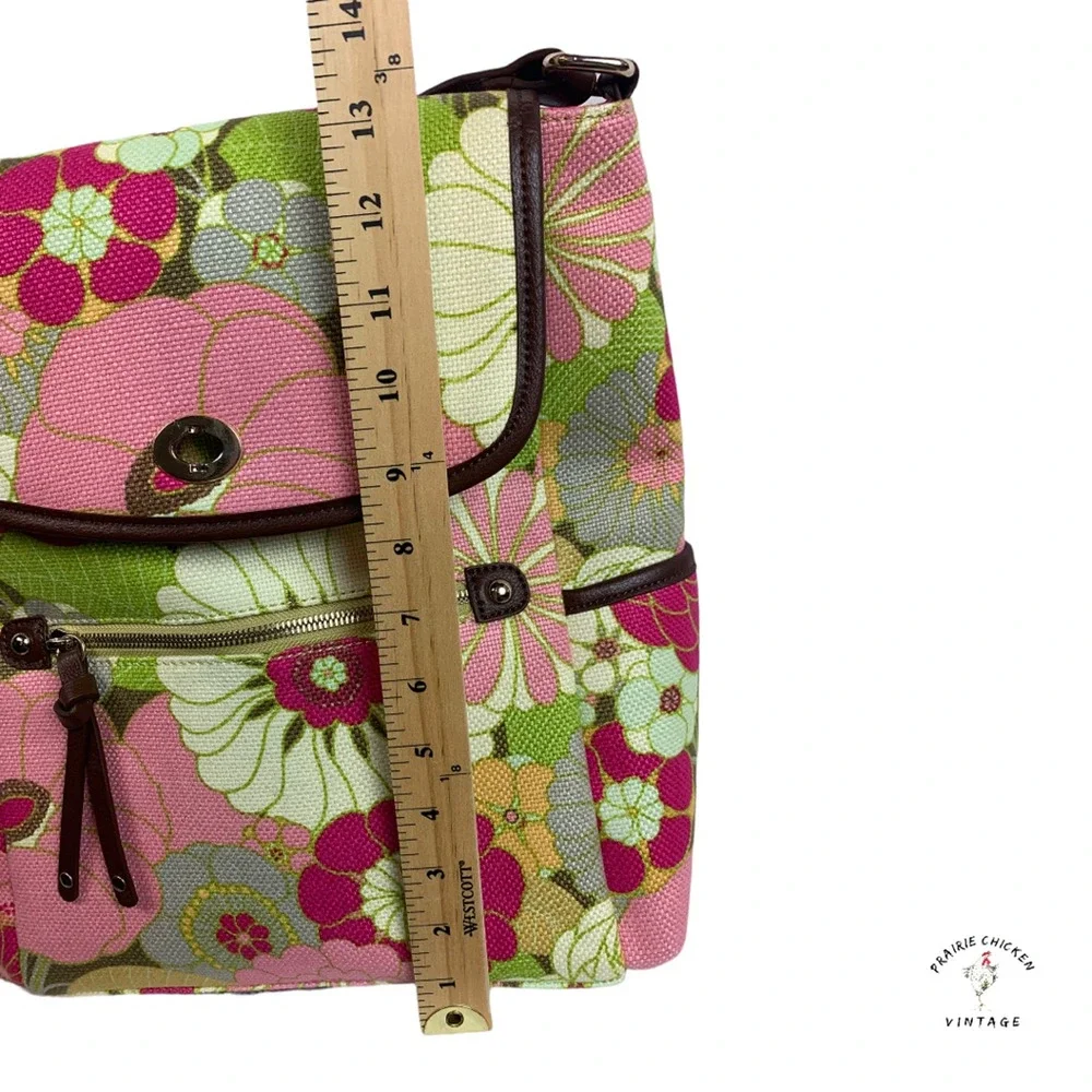 Spartina Womens Purse Tote Bag Pink Green Floral Adjustable Strap satchel